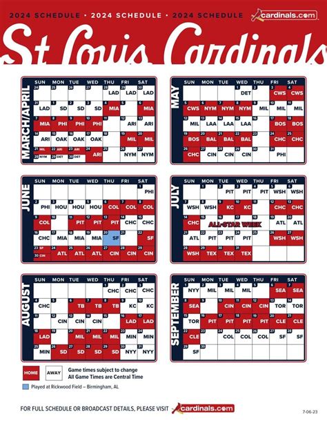 st louis cardinals schedule 2024 pdf|Cardinals open 2024 season at Dodger Stadium, but how it ends .